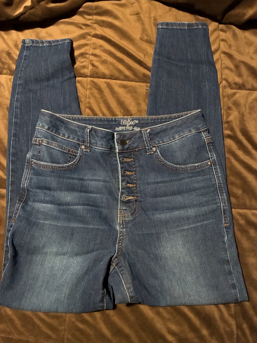 Maurice’s brand super High-Rise everflex, size 8, buttons up Blue Women’s Jeans